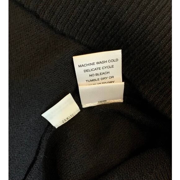 PLANET by Lauren G Black Pima Cotton Notch Collar One-Button Cardigan One Size - Picture 8 of 8